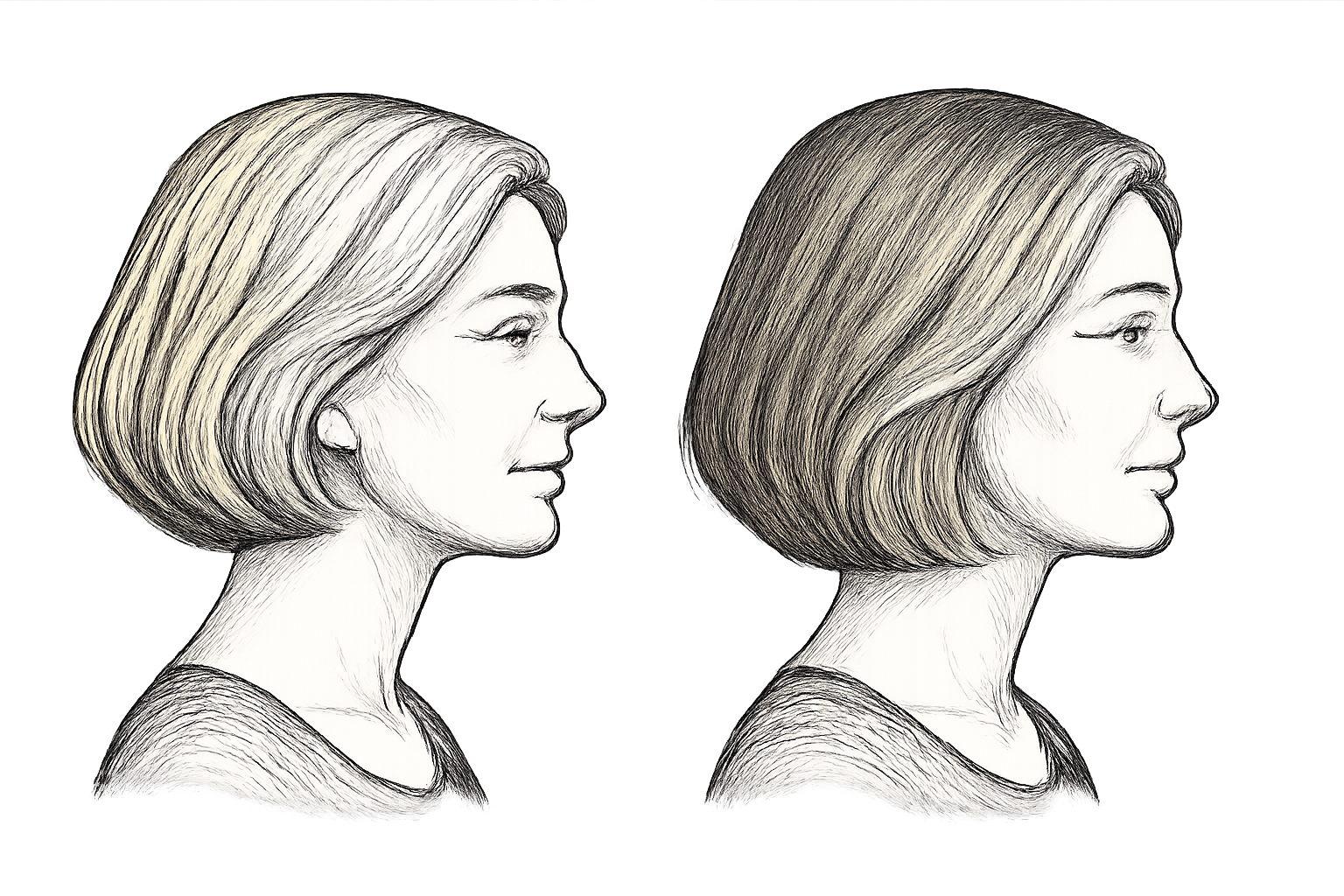 cheveux blanc avec meche