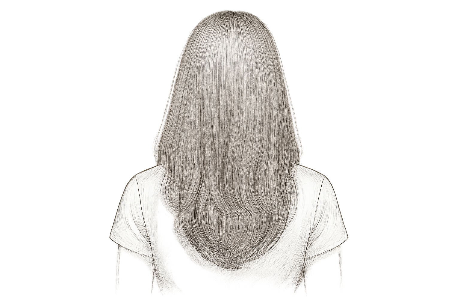 dégradé cheveux long derriere